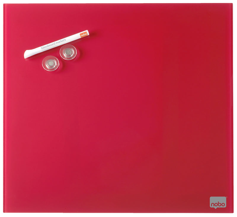 Nobo Magnetic Glass Whiteboard Tile 450x450mm Red 1903955 - UK BUSINESS SUPPLIES