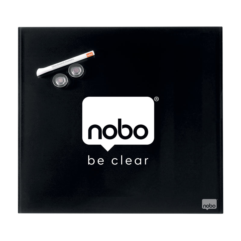 Nobo Magnetic Glass Whiteboard Tile 450x450mm Black 1903951 - UK BUSINESS SUPPLIES