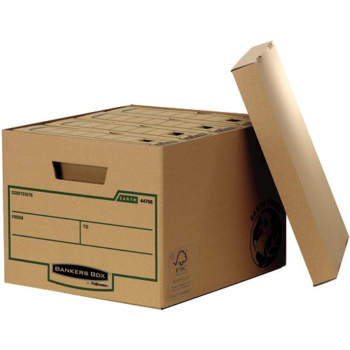 Fellowes Bankers Box Earth Series Standard Storage Box Board Brown (Pack 10) 4470601 - UK BUSINESS SUPPLIES