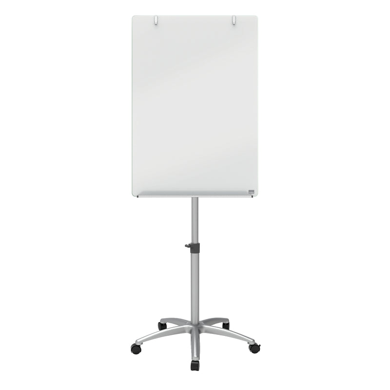 Nobo Glass Mobile Flipchart Easel Magnetic 700x1000mm Silver 1903949 - UK BUSINESS SUPPLIES