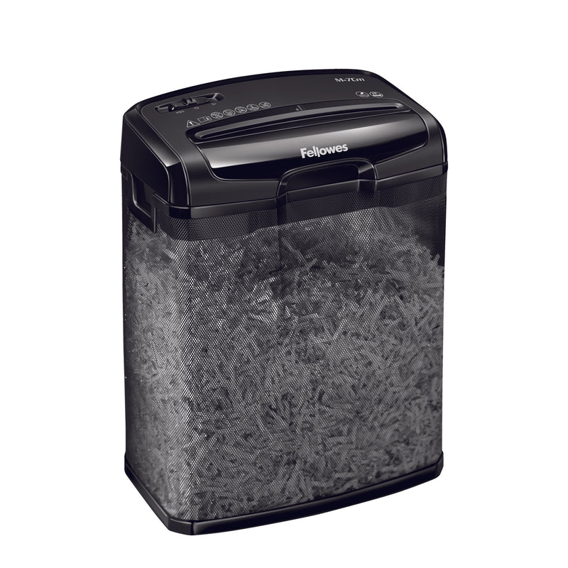 Fellowes M-7Cm Cross Cut Shredder 13 Litre 7 Sheet Black 4701901 - UK BUSINESS SUPPLIES