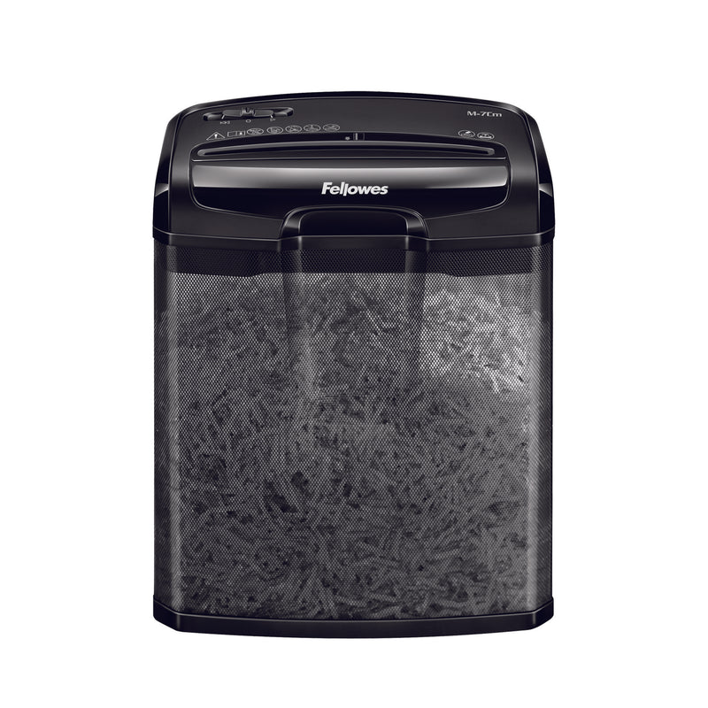 Fellowes M-7Cm Cross Cut Shredder 13 Litre 7 Sheet Black 4701901 - UK BUSINESS SUPPLIES