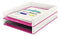 Leitz WOW Dual Colour Letter Tray A4/Foolscap Portrait White/Pink 53611023 - UK BUSINESS SUPPLIES