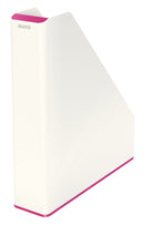 Leitz WOW Dual Colour Magazine File A4 White/Pink 53621023 - UK BUSINESS SUPPLIES