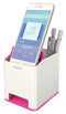 Leitz WOW Dual Colour Sound Pen Holder White/Pink 53631023 - UK BUSINESS SUPPLIES