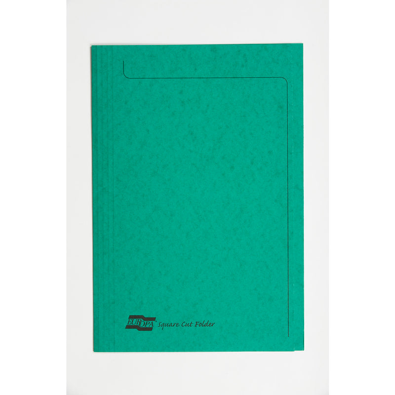 Europa Square Cut Folder Pressboard A4 265gsm Green (Pack 50) - 4823Z - UK BUSINESS SUPPLIES