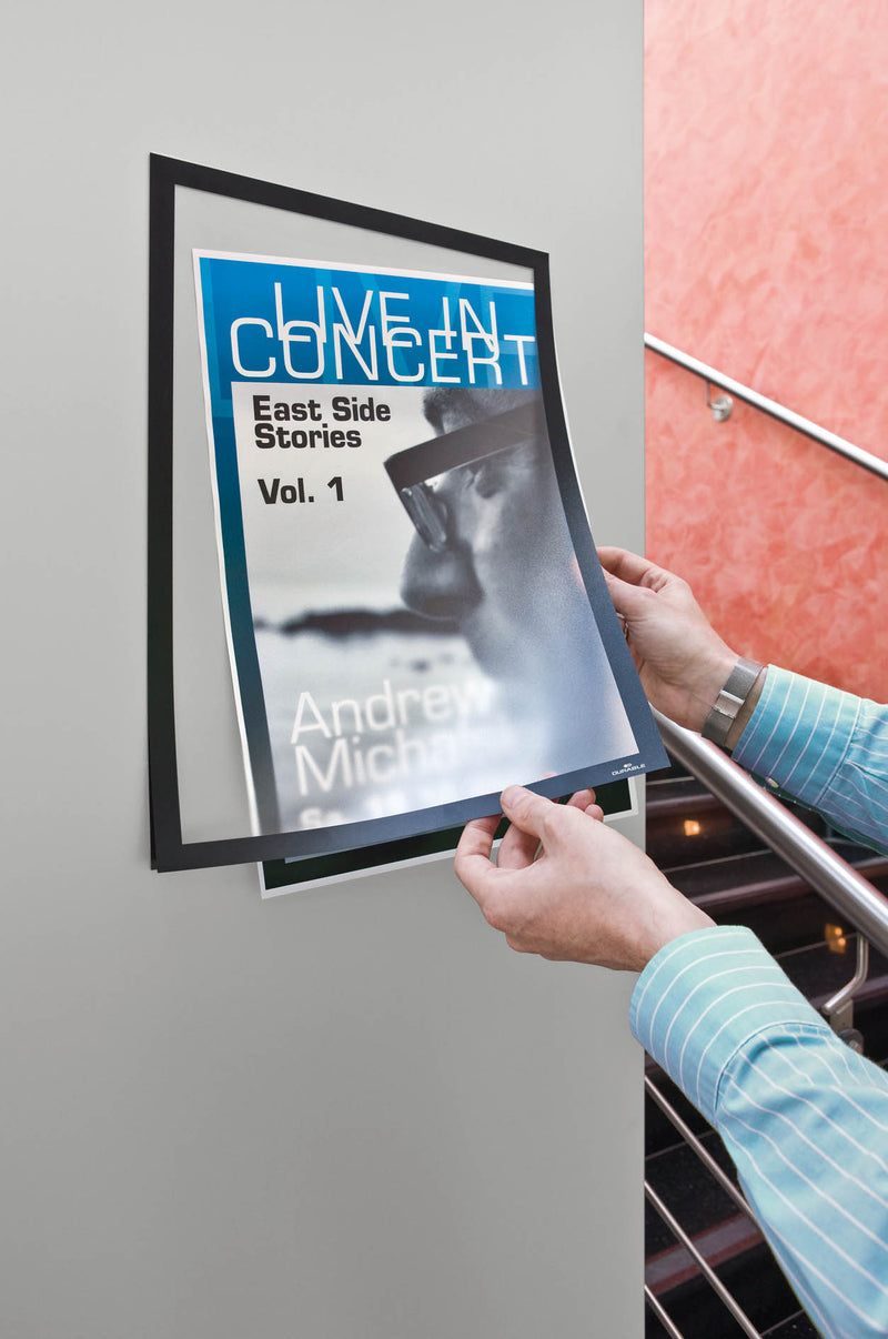 Durable Duraframe Magnetic Display Frame Self Adhesive A3 Black (Pack 2) 487301 - UK BUSINESS SUPPLIES