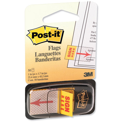 Post-It Sign Here Index (25mm) 1 Pack of 50 Flags - UK BUSINESS SUPPLIES