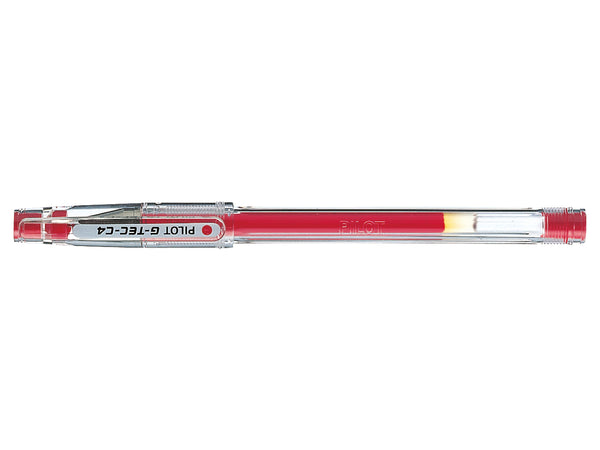 Pilot G-Tec C4 Microtip Gel Rollerball Pen 0.4mm Tip 0.2mm Line Red (Pack 12) - 60101202 - UK BUSINESS SUPPLIES