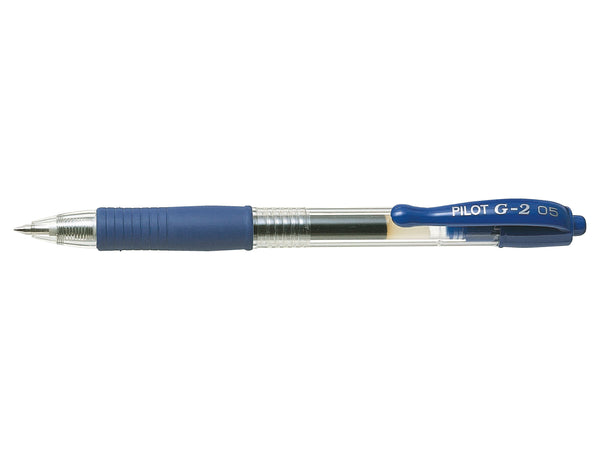 Pilot G-205 Retractable Gel Rollerball Pen 0.5mm Tip 0.32mm Line Blue (Pack 12) - 40101203 - UK BUSINESS SUPPLIES