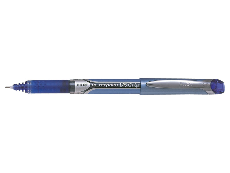 Pilot V5 Grip Hi-Tecpoint Liquid Ink Rollerball Pen 0.5mm Tip 0.3mm Line Blue (Pack 12) - 4902505279713 - UK BUSINESS SUPPLIES