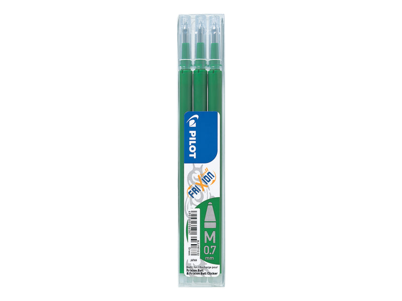 Pilot Refill for FriXion Ball/Clicker Pens 0.7mm Tip Green (Pack 3) - 75300304 - UK BUSINESS SUPPLIES