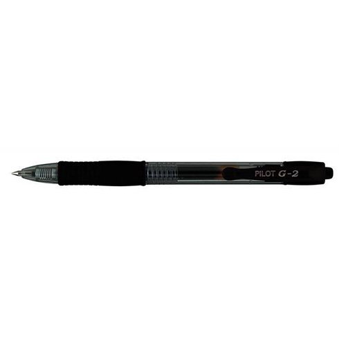 Pilot G207 Gel Rollerball Pen Rubber Grip Retractable 0.7mm Tip 0.4mm Line Black Pack 12 Code BLG20701 - UK BUSINESS SUPPLIES