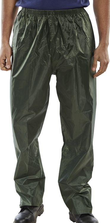 Beeswift Weatherproof Nylon Trousers Olive Green {All sizes} - UK BUSINESS SUPPLIES