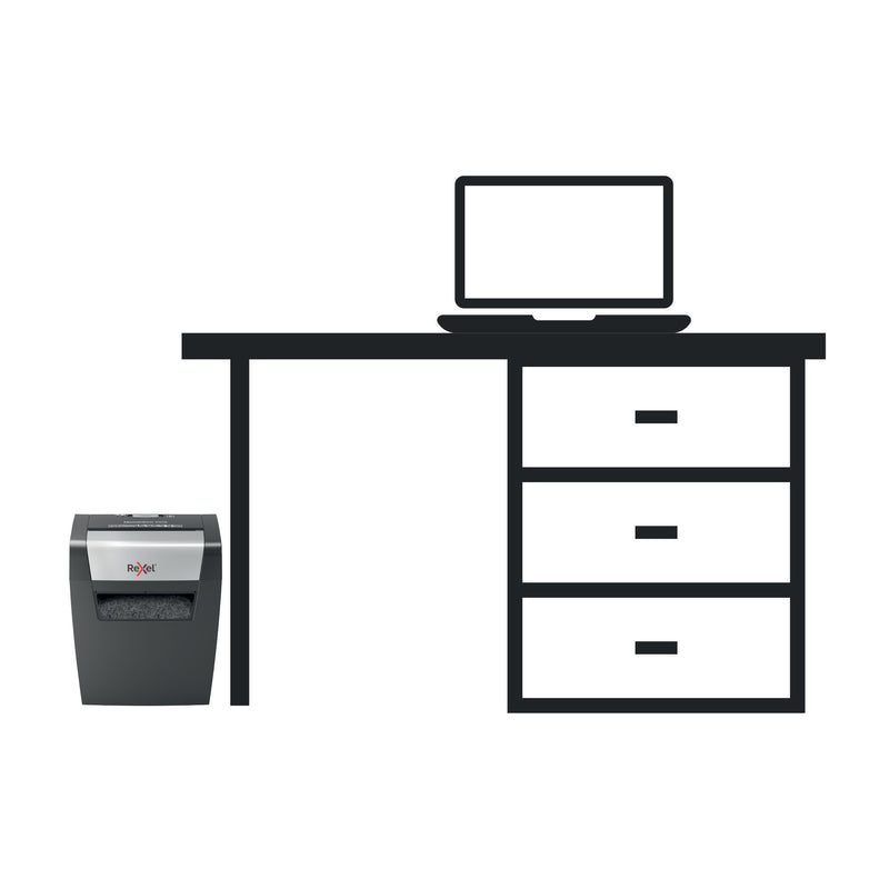 Rexel Momentum X308 Cross Cut Shredder 15 Litre 8 Sheet Black 2104570 - UK BUSINESS SUPPLIES