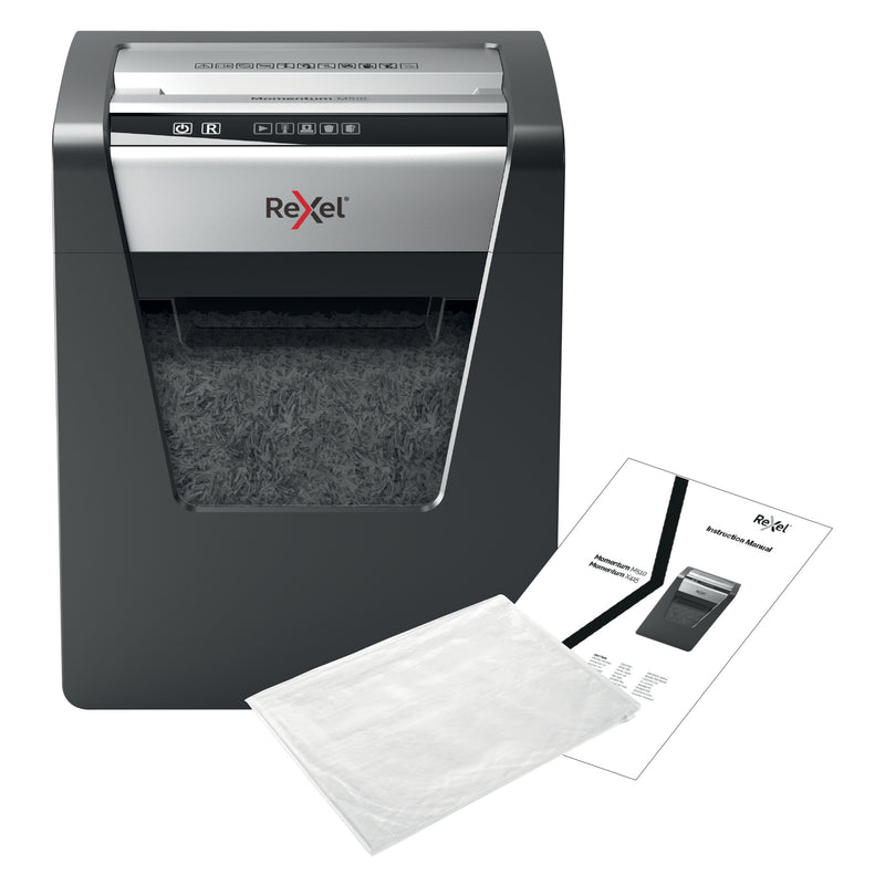 Rexel Momentum M510 Micro Cut Shredder 23 Litre 10 Sheet Black 2104575 - UK BUSINESS SUPPLIES