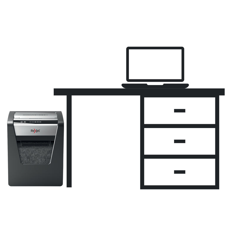 Rexel Momentum X415 Cross Cut Shredder 23 Litre 15 Sheet Black 2104576 - UK BUSINESS SUPPLIES