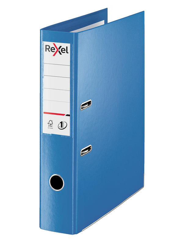 Rexel Choices Lever Arch File Polypropylene Foolscap 75mm Spine Width Blue (Pack 10) 2115512 - UK BUSINESS SUPPLIES