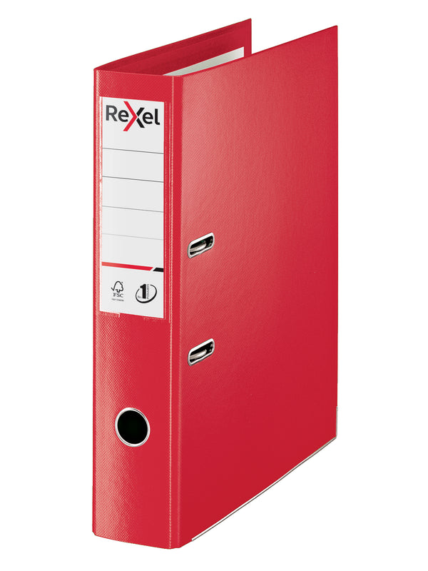Rexel Choices Lever Arch File Polypropylene Foolscap 75mm Spine Width Red (Pack 10) 2115513 - UK BUSINESS SUPPLIES
