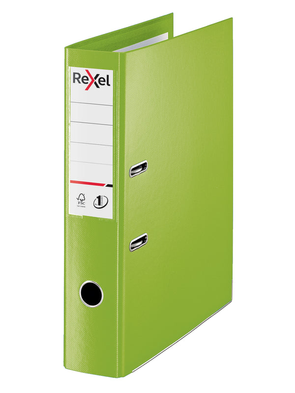 Rexel Choices Lever Arch File Polypropylene Foolscap 75mm Spine Width Green (Pack 10) 2115514 - UK BUSINESS SUPPLIES