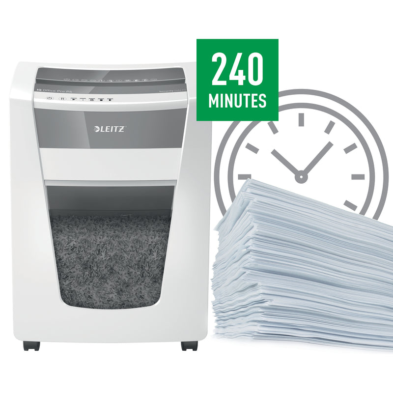Leitz IQ Office Pro Micro Cut Shredder 30 Litre 17 Sheet White DS 80051000 - UK BUSINESS SUPPLIES
