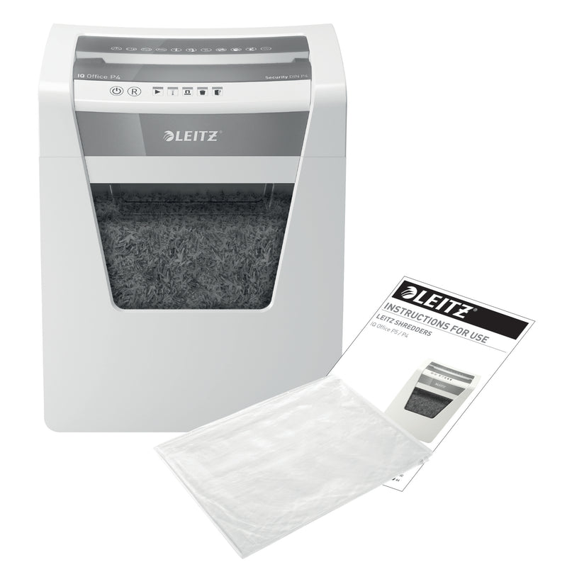 Leitz IQ Office Cross Cut Shredder 23 Litre 17 Sheet White DS 80031000 - UK BUSINESS SUPPLIES
