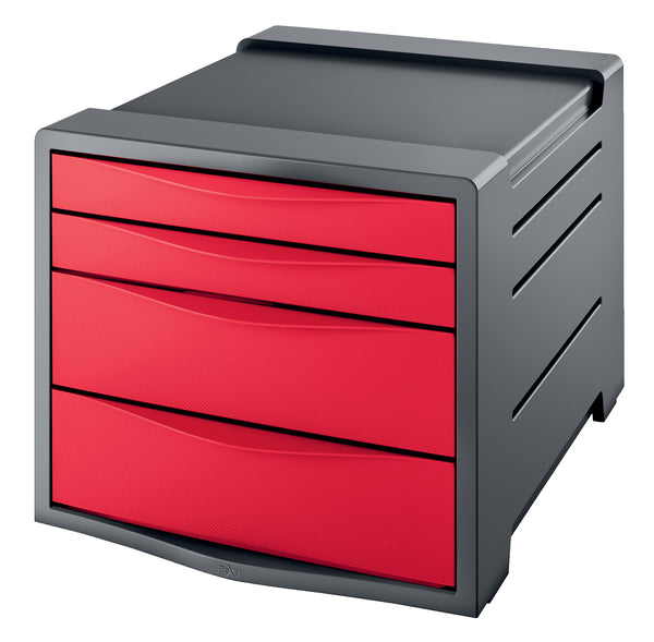 Rexel Choices Drawer Cabinet (Grey/Red) 2115610 - UK BUSINESS SUPPLIES