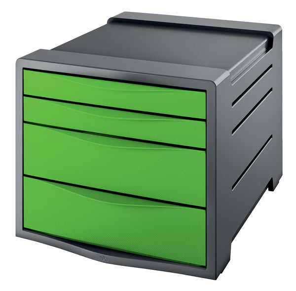 Rexel Choices Drawer Cabinet (Grey/Green) 2115612 - UK BUSINESS SUPPLIES