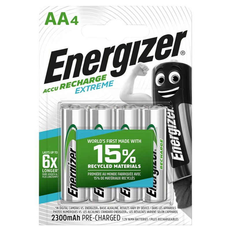Energizer Rechargable Extreme Batteries AA Pack 4's - UK BUSINESS SUPPLIES