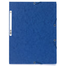 Europa 3 Flap Folder Manilla 240x320mm Elasticated 400gsm Blue (Pack 10) - 55502SE - UK BUSINESS SUPPLIES