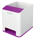 Leitz WOW Sound Pen Holder White/Purple 53631062 - UK BUSINESS SUPPLIES
