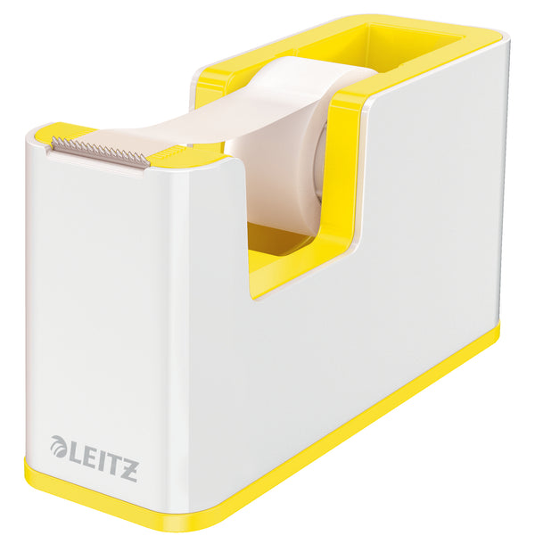 Leitz WOW Tape Dispenser White/Yellow 53641016 - UK BUSINESS SUPPLIES