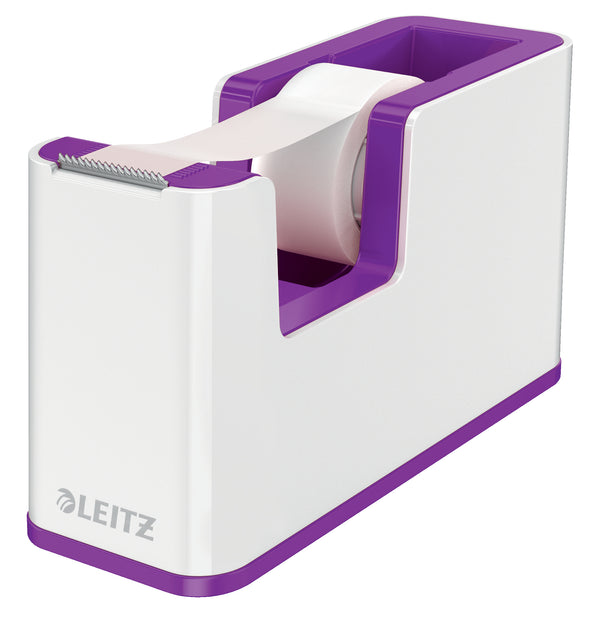 Leitz WOW Tape Dispenser White/Purple 53641062 - UK BUSINESS SUPPLIES