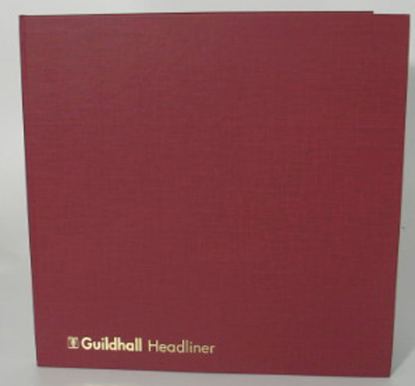 Guildhall Headliner Account Book Casebound 298x305mm 4 Debit 16 Credit 80 Pages Red 58/4-16Z - UK BUSINESS SUPPLIES