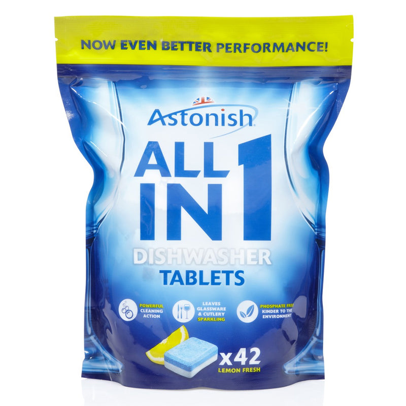 Astonish All In 1 Dishwasher Tablets Lemon (42) - UK BUSINESS SUPPLIES