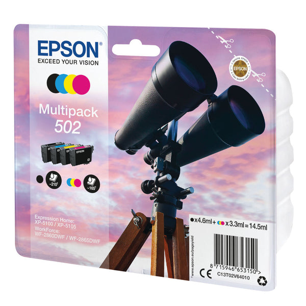Epson Multipack 502 Ink 4-colours C13T02V64010 - UK BUSINESS SUPPLIES