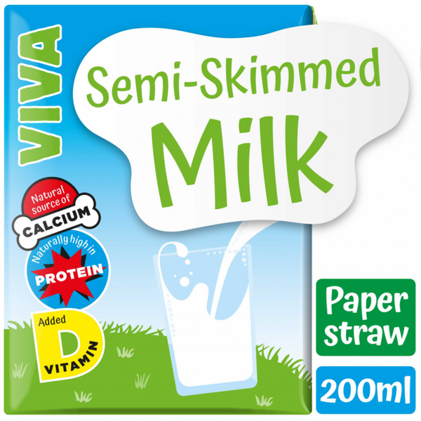 Viva Semi Skimmed milk 27x200ml - UK BUSINESS SUPPLIES