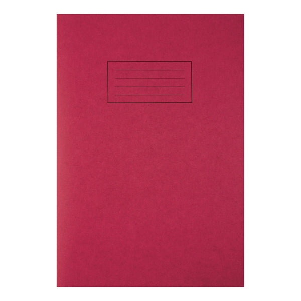 Silvine Exercise Book Ruled and Margin 80 Pages A4 Red Ref EX107 (Pack 10) - UK BUSINESS SUPPLIES