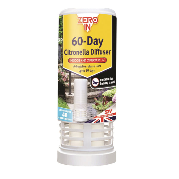 Zero In 60-Day Citronella Diffuser, Portable Insect Control 40m - UK BUSINESS SUPPLIES