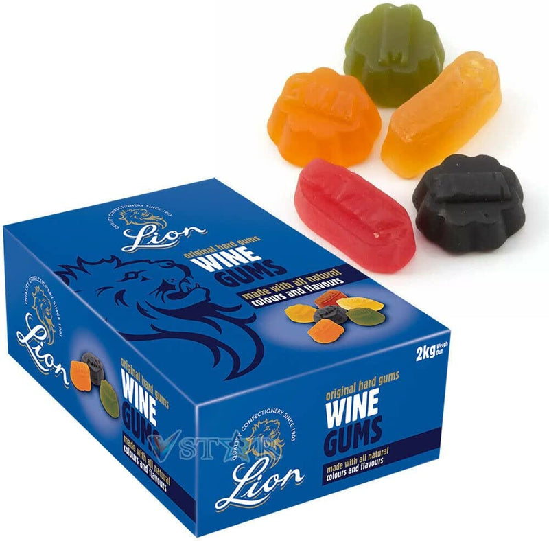 Lion Famous Original Wine Gums - 2kg Box - UK BUSINESS SUPPLIES