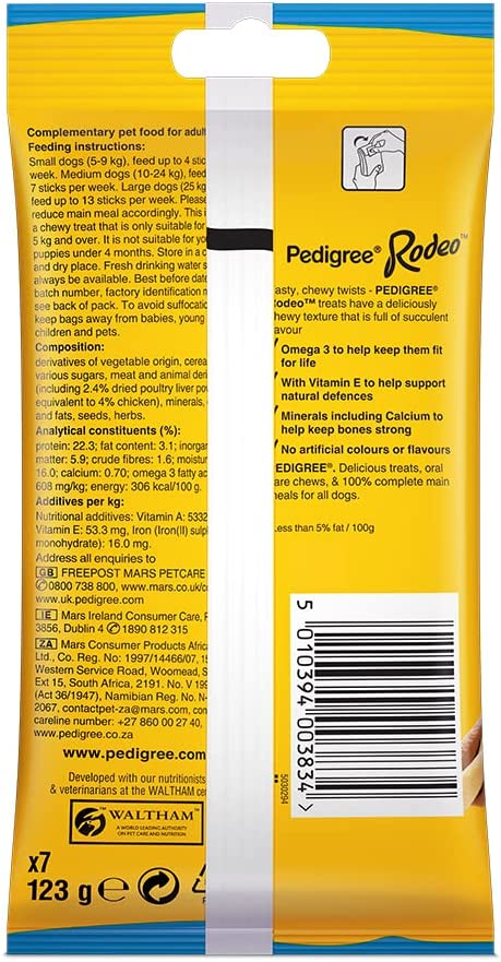 Pedigree Rodeo Dog Treats with Chicken 12 x 7 Sticks {Full Case} - UK BUSINESS SUPPLIES