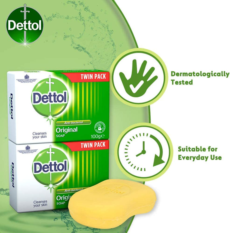 Dettol Antibacterial Original Soap 2x100g - UK BUSINESS SUPPLIES