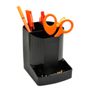 Exacompta ECOBlack Mini-Octo Recycled Pen Pot 3 Compartments Black - 675014D - UK BUSINESS SUPPLIES