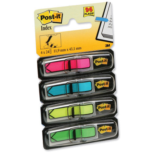 3M Post-it Index Arrows 12mm Refill Red Blue Yellow Green and Pink - UK BUSINESS SUPPLIES
