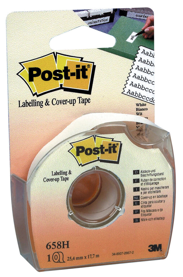 Post-it Cover-Up and Labelling Tape 25.4mmx17.7m White 658H - 7000052331 - UK BUSINESS SUPPLIES