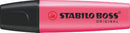 STABILO BOSS ORIGINAL Highlighter Chisel Tip 2-5mm Line Pink (Pack 10) - 70/56 - UK BUSINESS SUPPLIES