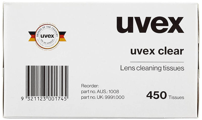 Uvex Formulated Cleaning Tissues/Wipes  Box x 450 - UK BUSINESS SUPPLIES