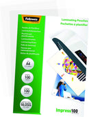 Fellowes A4 Glossy Laminating Pouch 100 Micron (Pack of 100) 5351111 - UK BUSINESS SUPPLIES