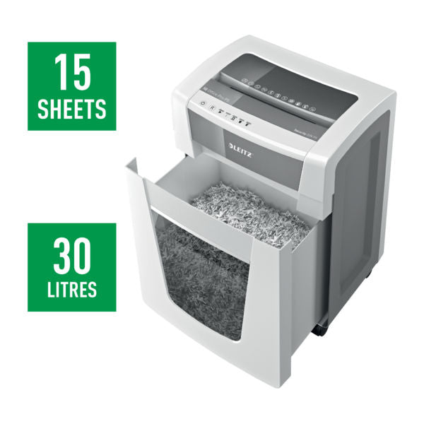 Leitz IQ Office Pro Micro Cut Shredder 30 Litre 17 Sheet White DS 80051000 - UK BUSINESS SUPPLIES