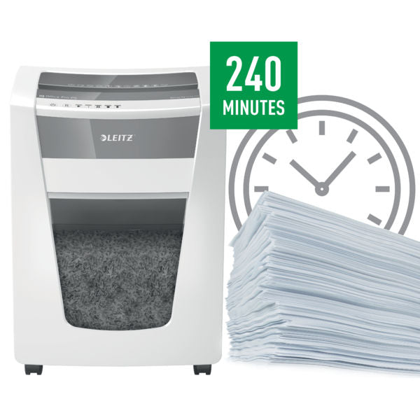 Leitz IQ Office Pro Micro Cut Shredder 30 Litre 17 Sheet White DS 80051000 - UK BUSINESS SUPPLIES